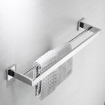 accessoires salle bain chrome modernes porte serviettes mural vis fixés ensemble quincailleries