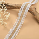 ruban jute dentelle blanche vintage rustique 2m 5m opacité beige blanc decoration cadeau festive
