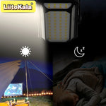 lampe camping solaire rechargeable 1200lm led 12h autonomie ipx4 étanche moderne noire abs matériaux