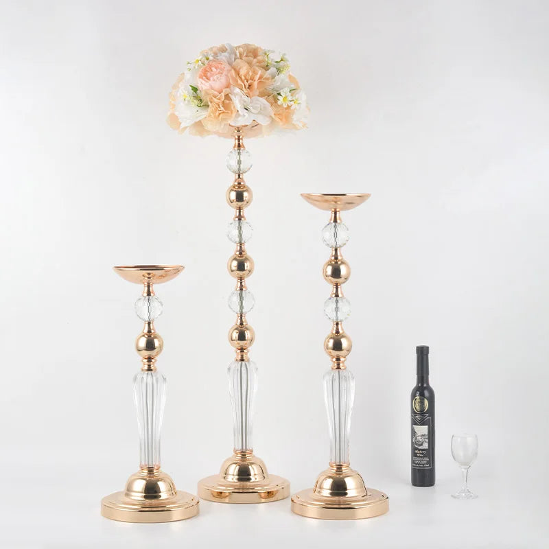 bougeoirs or transparent rondelles mariage anniversaire décoration moderne classique