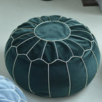 pouf rond décoratif polyester coton couleur vert blanc bleu marine rose orange moderne ethnique