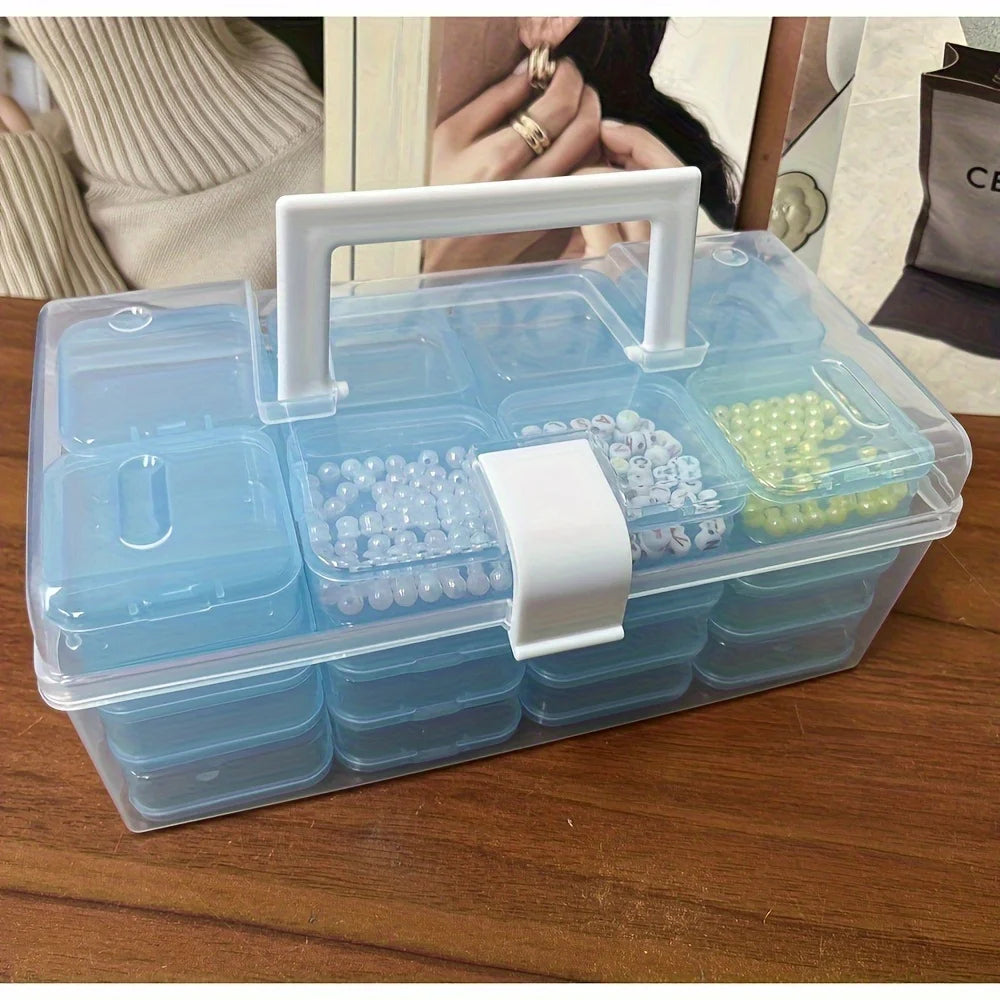 boîtes rangement plastique rose bleu vert orange modernes pratiques poignée