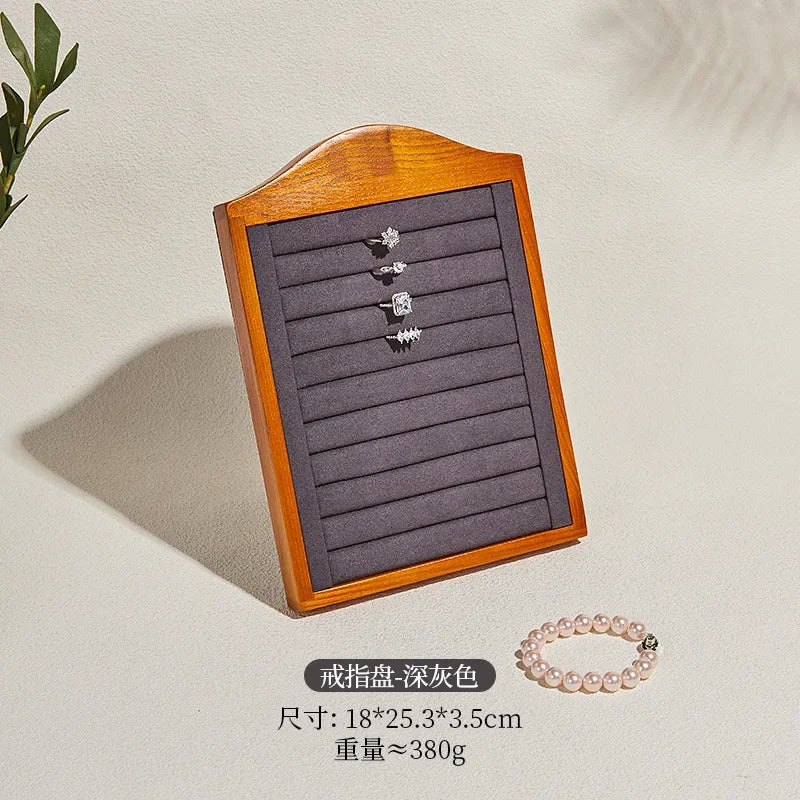 boîte bijoux bois naturel moderne clips beige gris clips bijoux rangement