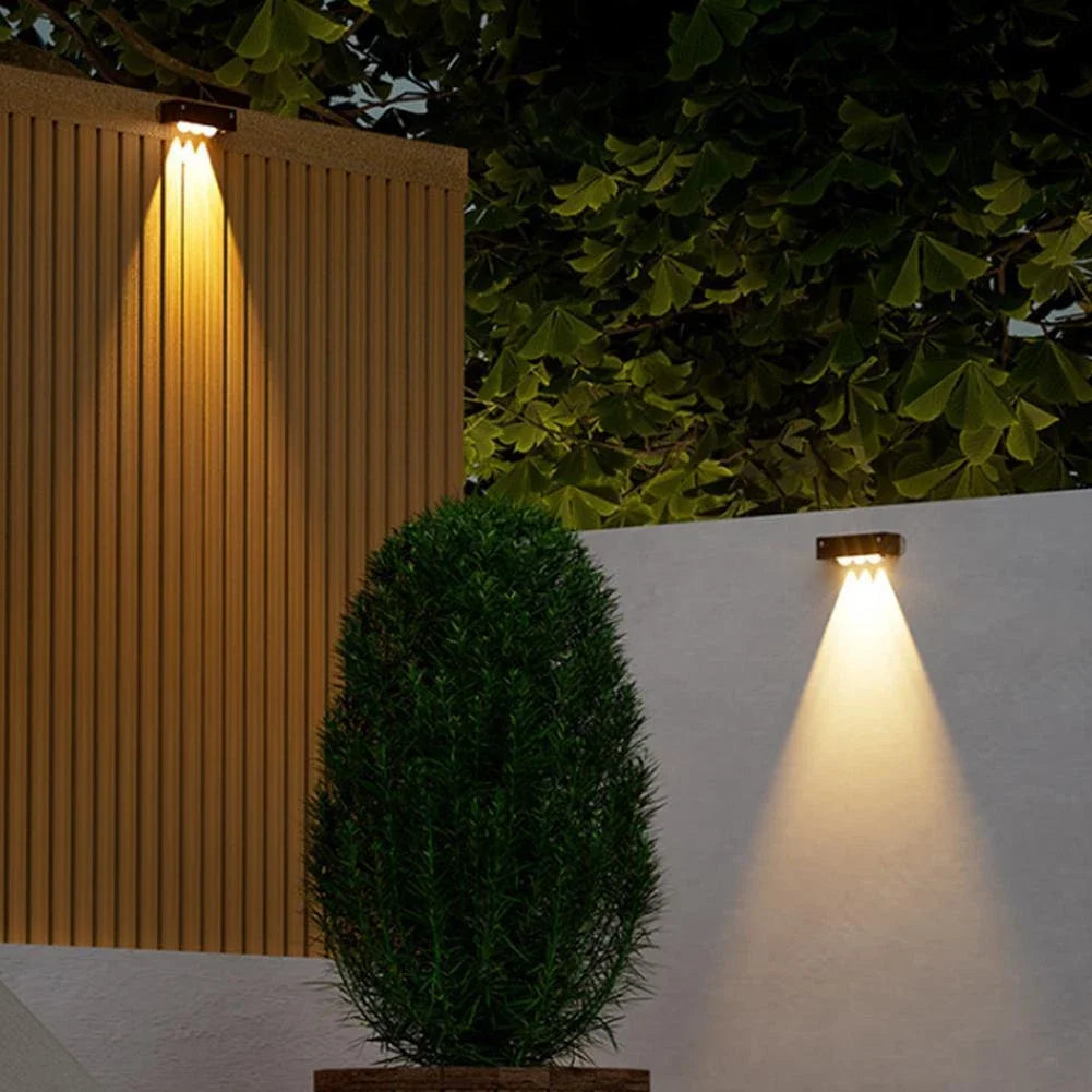 éclairage solaire extérieur led appliques murales adhésives ip66 blanc orange moderne