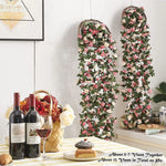 guirlande artificielle roses blanches vertes mariage décoration intérieure diy fleurs feuilles adhésif floral