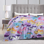 couverture polaire violet clair motif poneys arc ciel moderne portable anti boulochage