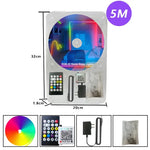ruban led néon multicolore rayures horizontales moderne flexible clips télécommande adaptateur électrique boîte contrôle