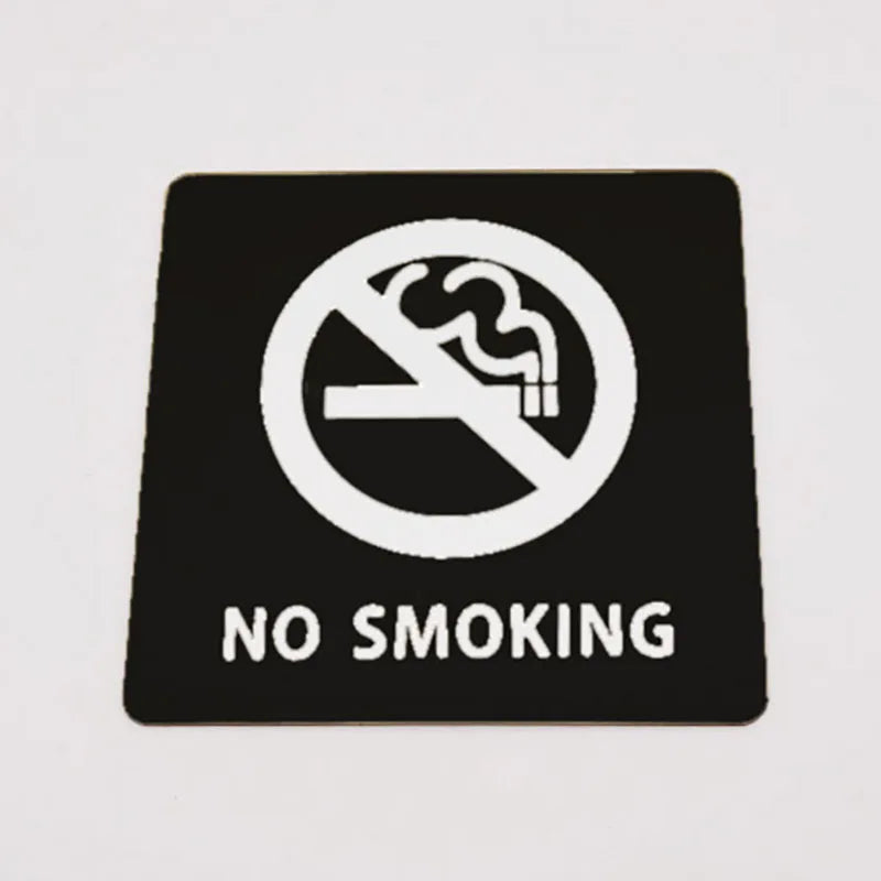 autocollant no smoking or gold symbole anti tabac adhésif carré moderne 10cm or noir