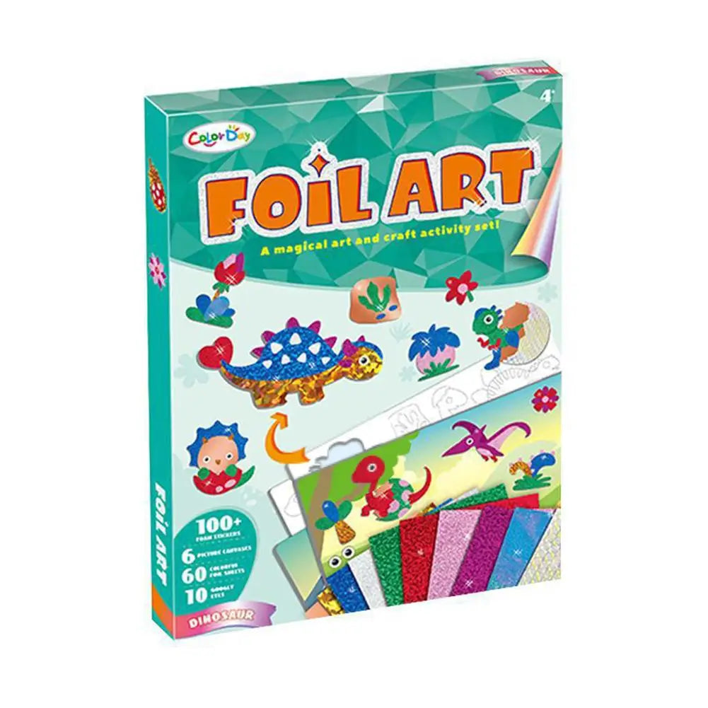 feuilles métal art enfants stickers autocollants coloriage cartes dessin motifs animaux géométriques paires yeux