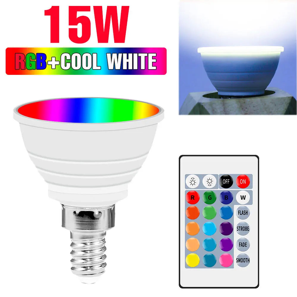 ampoules led rgb e14 e27 gu10 mr16 blanc transparent opaque moderne télécommande
