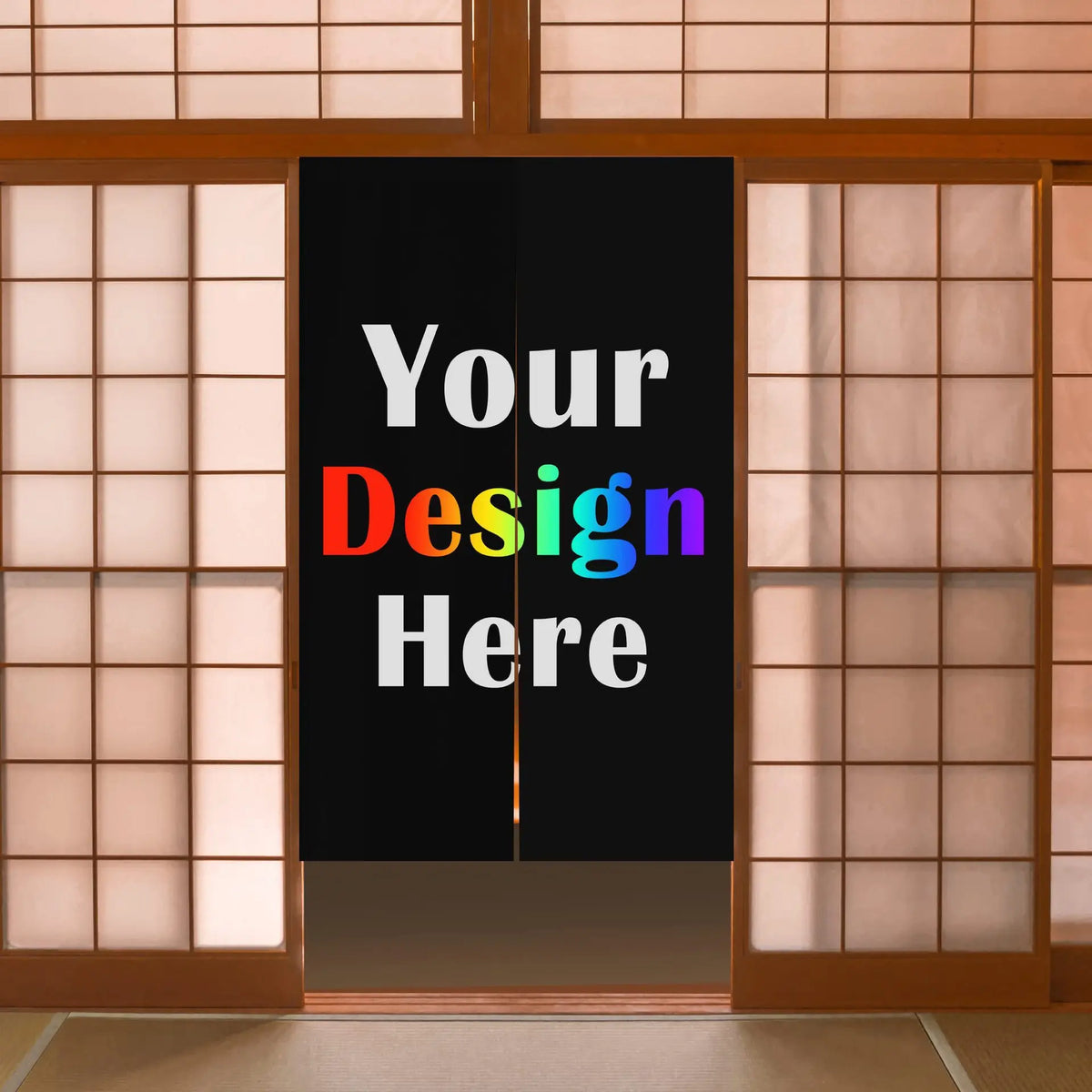rideau japonais personnalisable tissu lin traditionnel opaque deux panneaux fixés cuisine