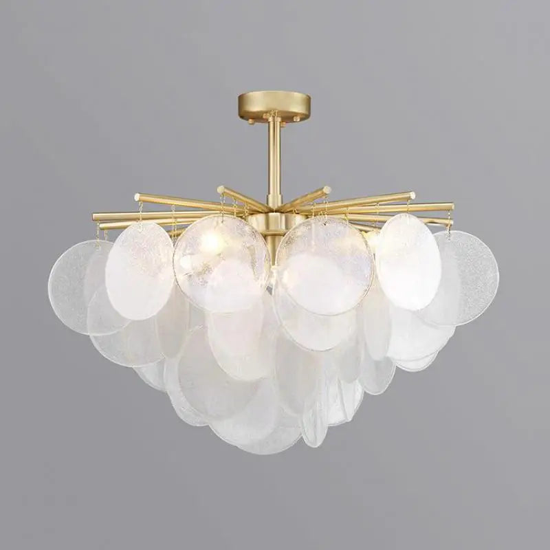 Suspension lumineuse moderne cristal blanc translucide doré bulles savon 90 260V