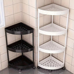 étagère angle pliable noir blanc moderne niveaux multifonctionnelle salle bain cuisine cosmétiques roulettes pratiques