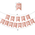 guirlande fanions happy birthday bleu rose vert noir blanc festif décoration anniversaire festive opaques
