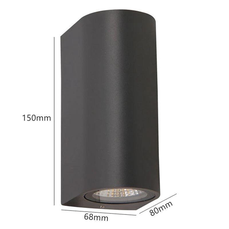 éclairage led applique murale moderne minimaliste noir gu10 extérieur résistante jardin villa