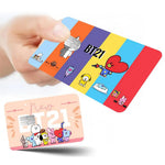 autocollants carte banque cartes modernes dessin animé personnages bt21 coeurs waterproof réutilisables bleu orange