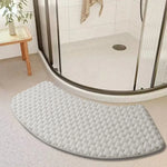 tapis bain antidérapant polyester motifs bosses moderne gris blanc minimaliste