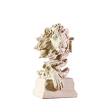 statue lion décorative bois imitation détaillée moderne ornement entrée beige doré argenté