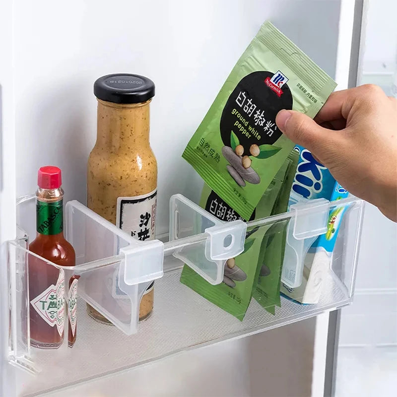 organiseur mural adhésif transparent moderne boîtes bouteilles rangement étagère cuisine