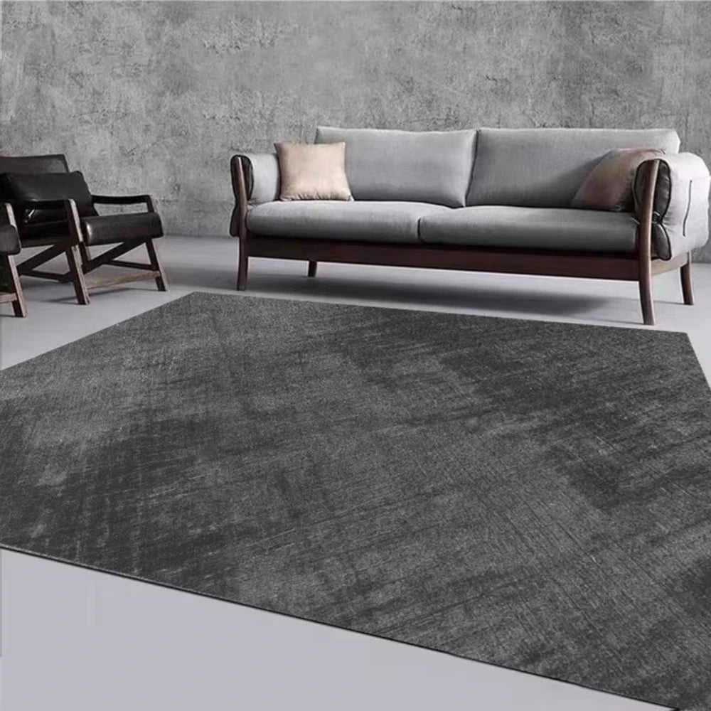tapis salon moderne gris noir vert motif abstrait décoration maison intérieur appartement doux polyester