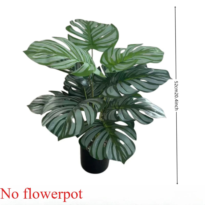 plantes artificielles feuilles monstera grandes nervures blancs moderne decoration intérieure