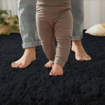tapis noir peluche épaisse moderne résistant décoloration usage intérieur extérieur doux confortable sans peluches