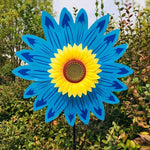 décoration jardin éolienne fleur couleurs vert rouge jaune bleu violet moderneextérieur fixe tringle