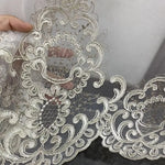 rideau tulle broderie florale semi transparent classique élégant maison polyester