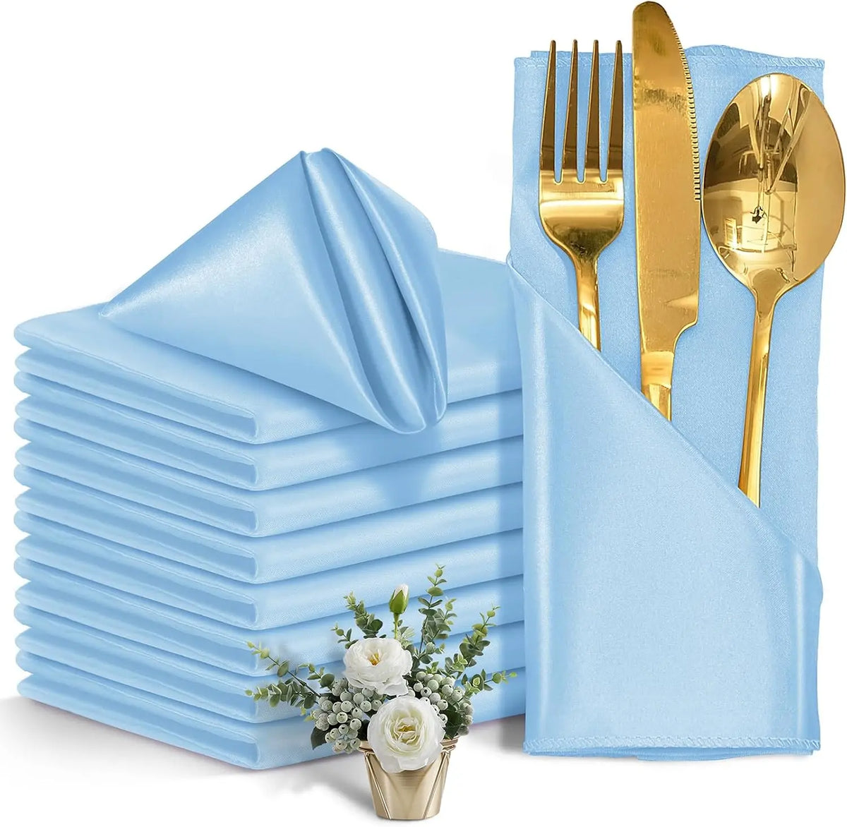 serviettes table satin rouge modernes 12 pièces cuisine mariage fêtes