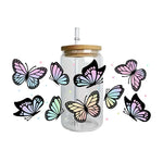 autocollants papillons fleurs tasse imperméable adhésif floral transparent amerique bricolage