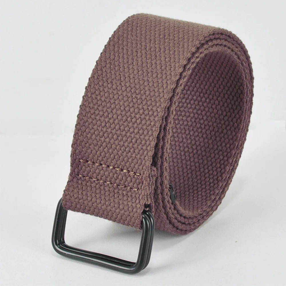 ceinture tissu unisexe beige simple boucle noire opacite 110cm 130cm black brown grey pink