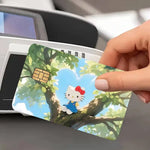 autocollants carte credit dessin anime fleurs cerisier pp paper waterproof réutilisable roseclair oneunit