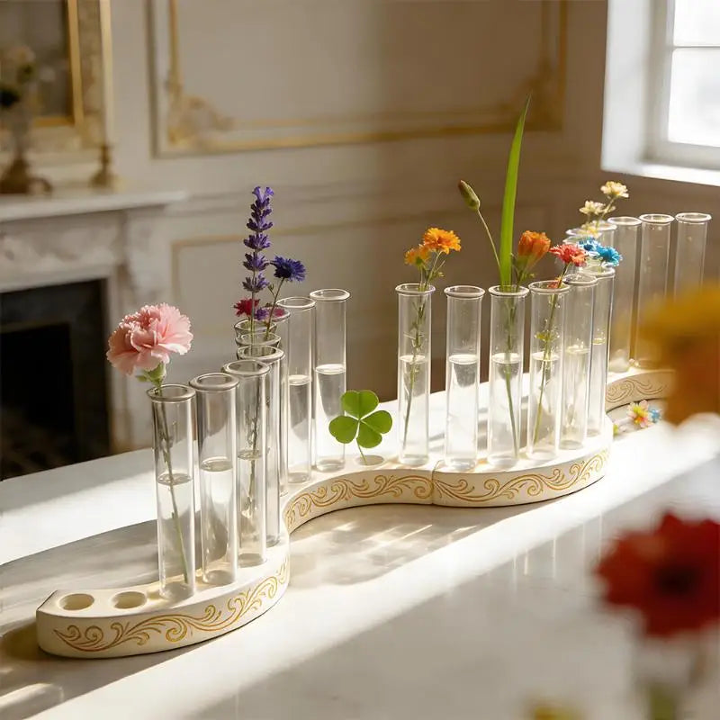 support fleurs silicone transparent tube lab animal compagnie moderne minimaliste