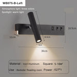 lampes murales led modernes usb rechargeable rotation 350° blanc noir