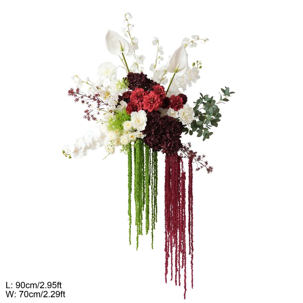 bouquet fleurs artificielles rouge blanc vert extérieur intérieur décoration maison événement mariage anniversaire partys