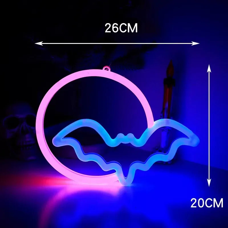 néon lumineux étoile nuage chauve souris foudre planète moderne minimaliste câble adaptateur