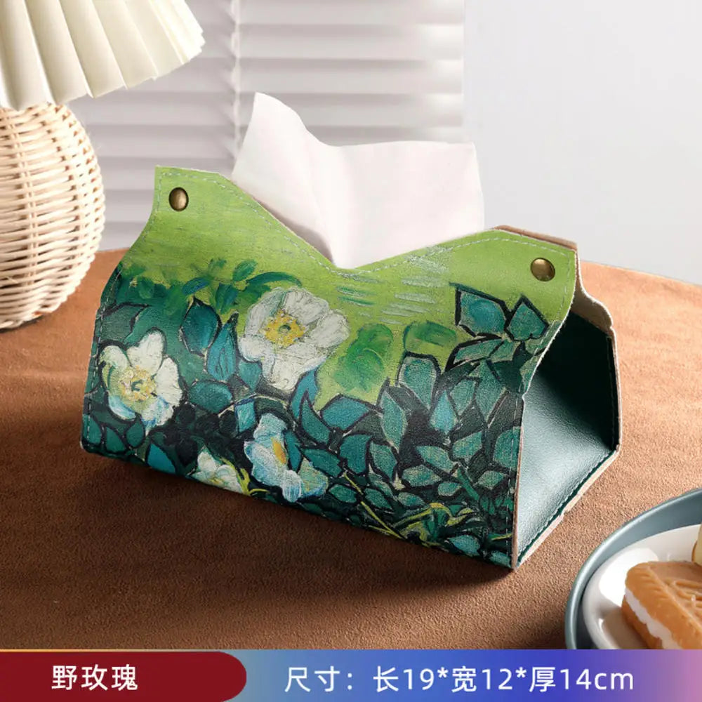 boîte mouchoirs moderne fleurs décorative rose blanche bleue verte jaune