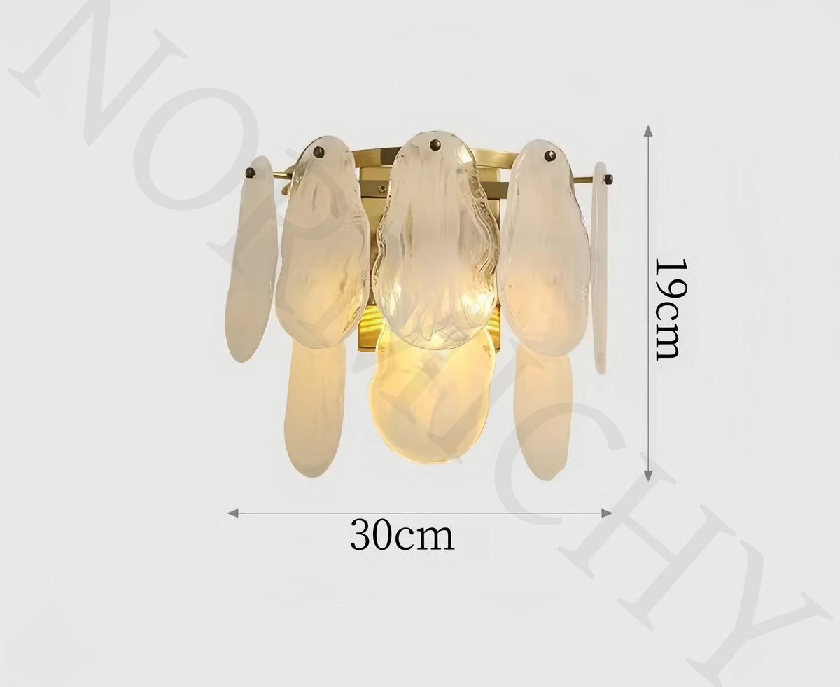 lustre moderne suspension or blanc translucide verre veineux led chambre salon