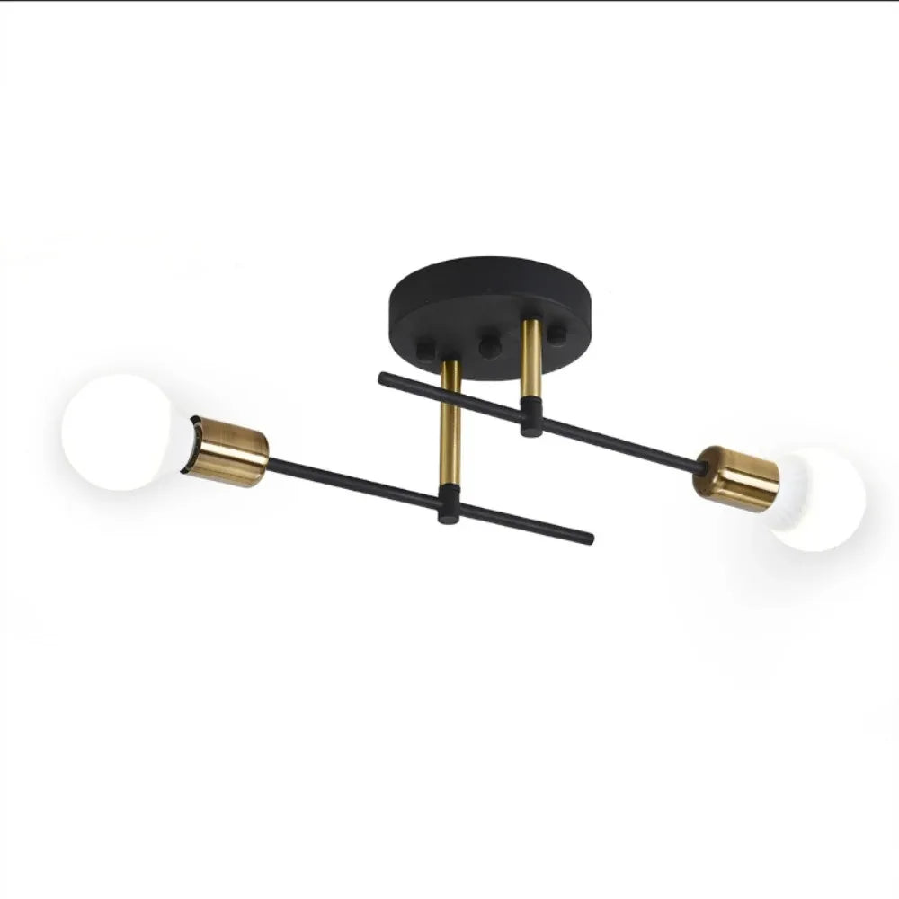 plafonnier industriel moderne suspension transparente noir doré salon chambre