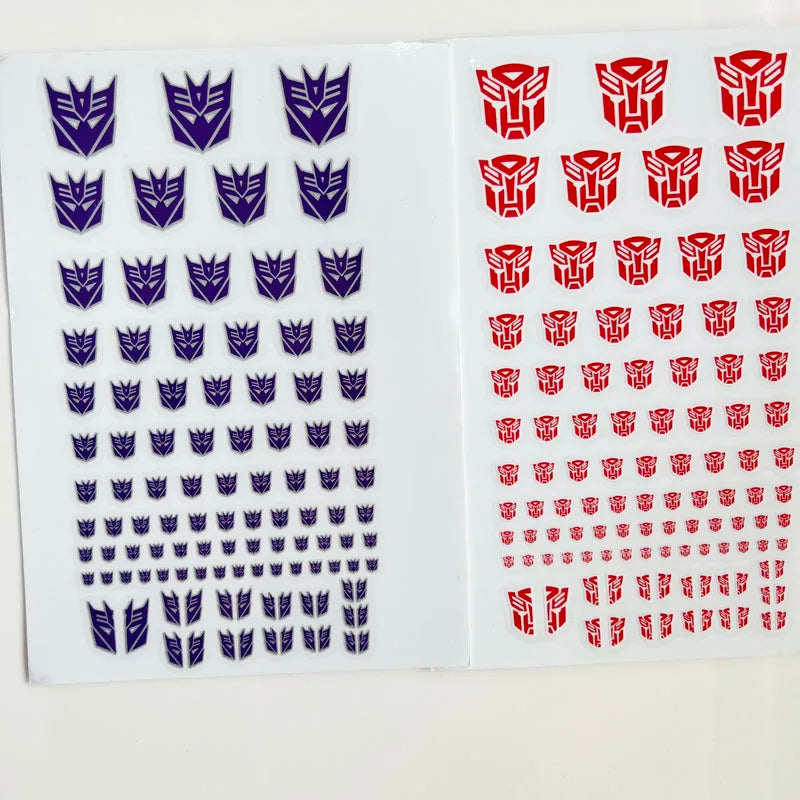 stickers transformation transformers autobot decepticon deco geek feuilles rouges violet adhésifs bricolage personnalisable