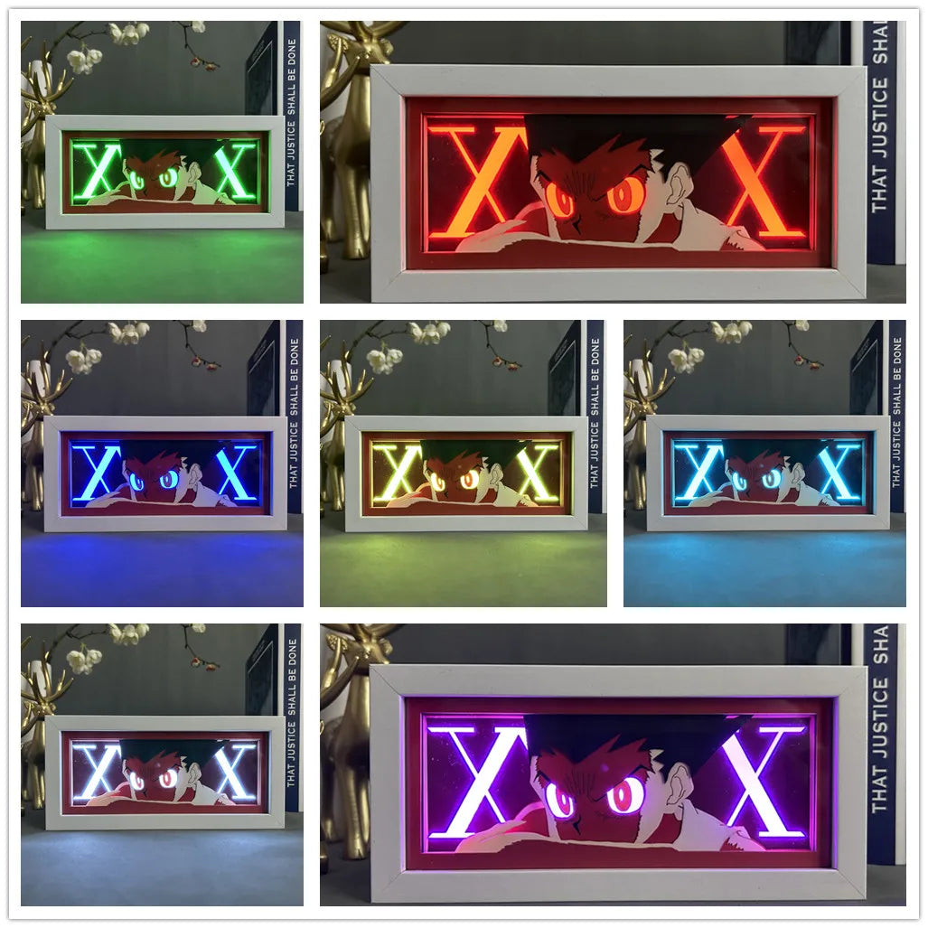 veilleuse led anime gon hunter hunter diy decoration chambre joueur lumière multicolore télécommande