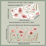 autocollants muraux fleurs roses dragonflies feuilles décoration murale intérieure pvc autoadhésifs naturel pastoral 54cm