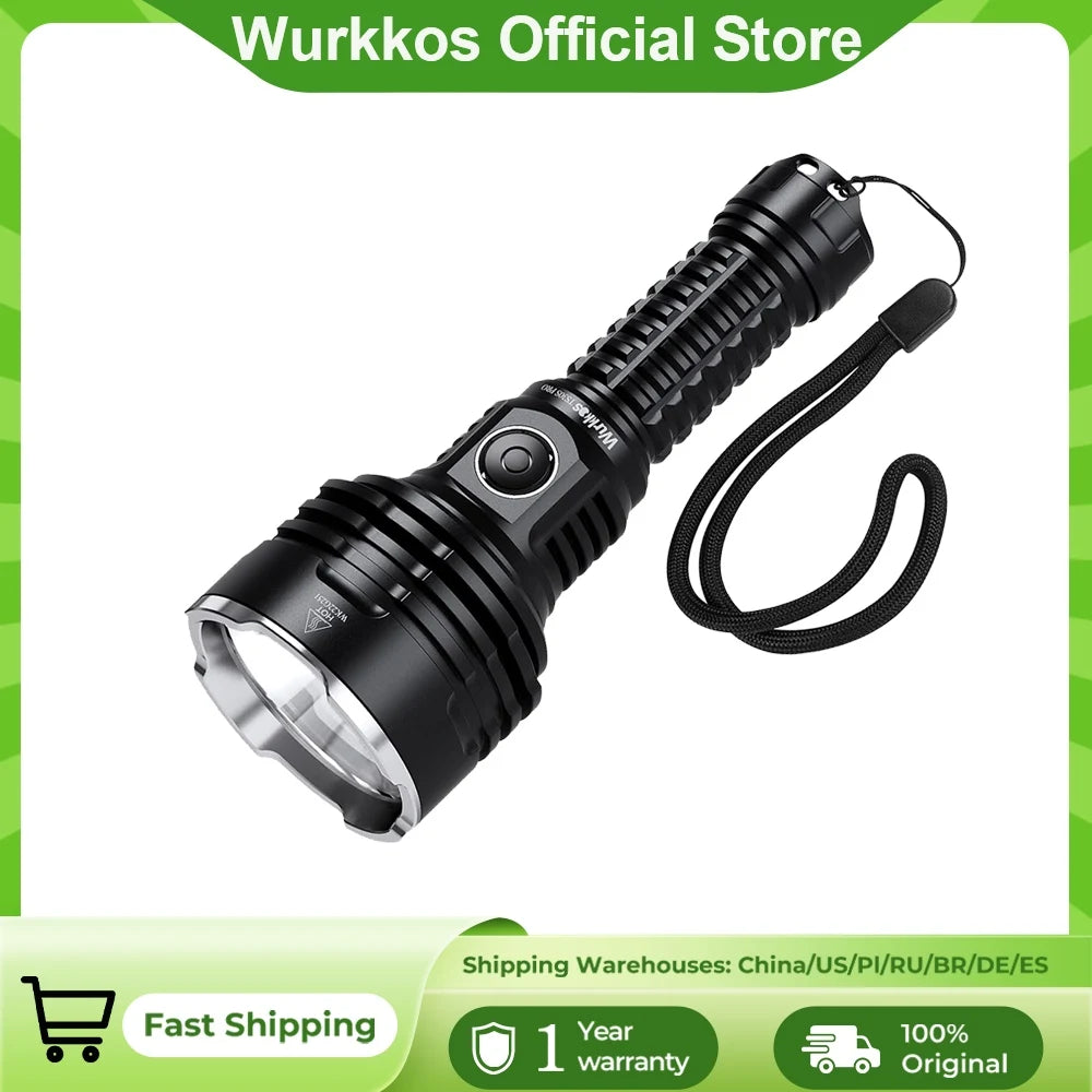 lampe poche rechargeable led noire texturée rainures moderne robuste poignée amovible cordon usb manuel
