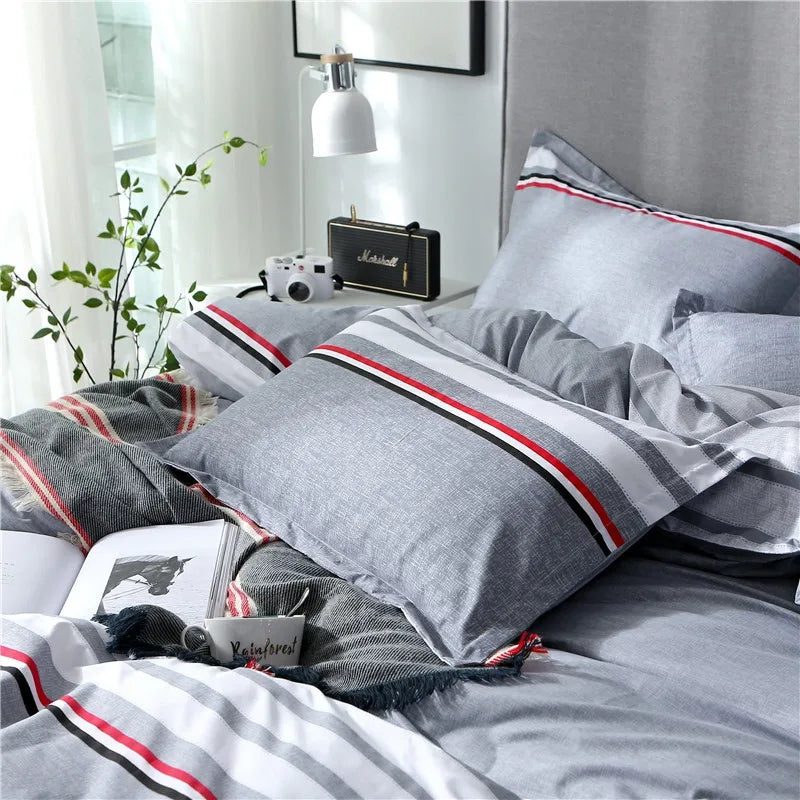 taies d'oreiller rectangulaires bleu clair gris motifs géométriques moderne non toxique 100 polyester 48x74cm