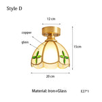 plafonniers art déco verre dépoli cuivre doré floral opaques entrée couloir balcon