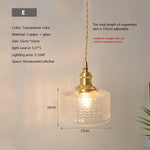 lampe suspendue transparente vintage ampoule E27 câble torsadé motifs géométriques chambre salon étude