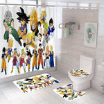rideau douche tapis bain dragon ball personnages mangas moderne multicolore polyester