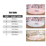 tapis rond pelucheux rose moderne chambre enfants 100cm 120cm 140cm 160cm