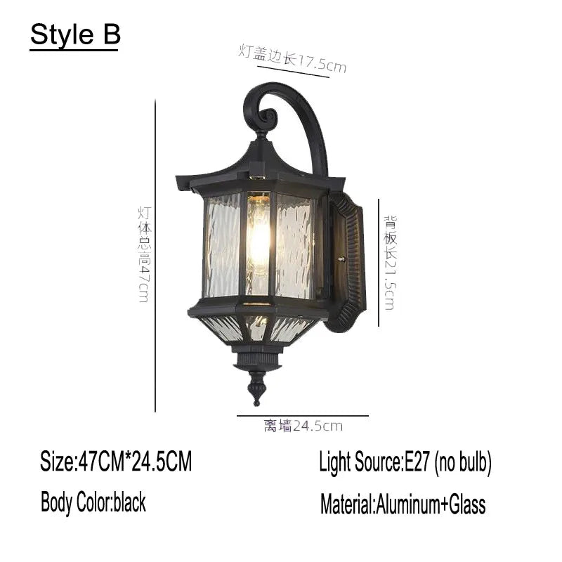 applique murale led noir bronze verre texturé classique vintage éclairage maison fixations e27