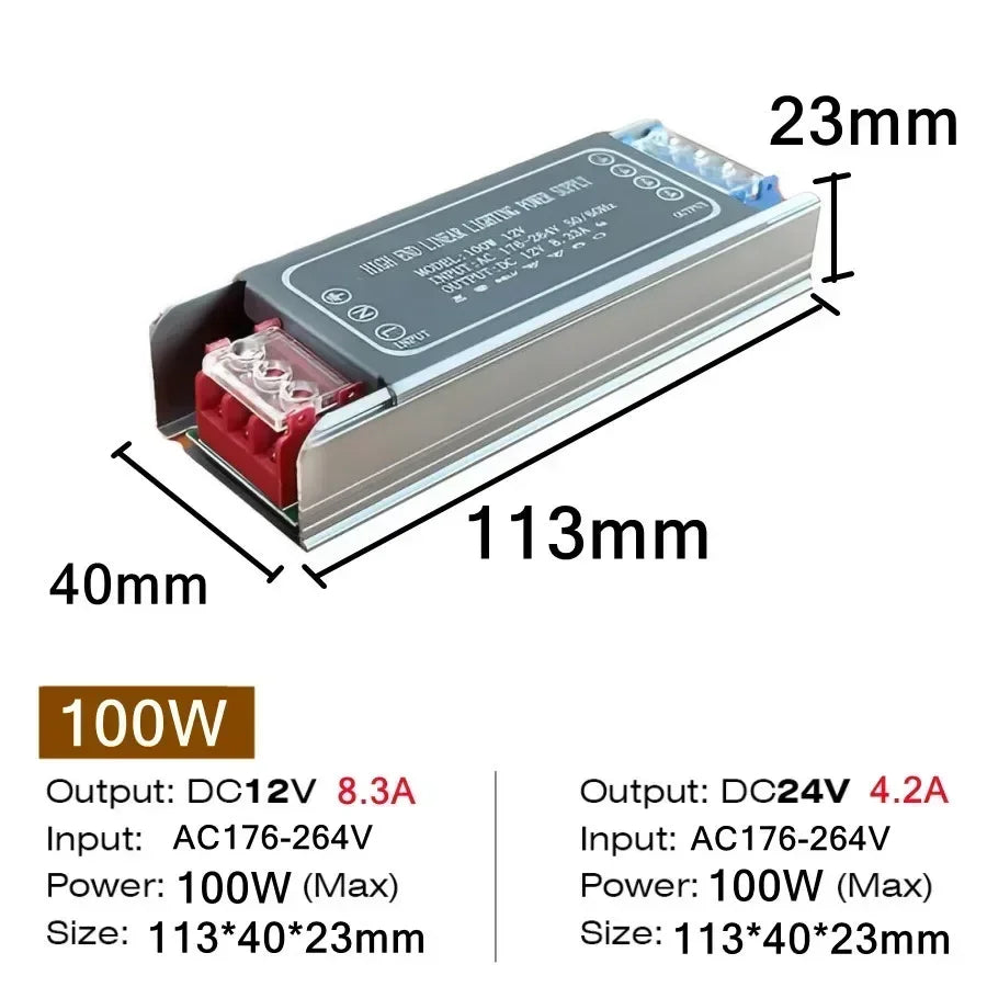 alimentation led 12v 24v 60w 100w 200w 300w 400w industrielle transformateur éclairage